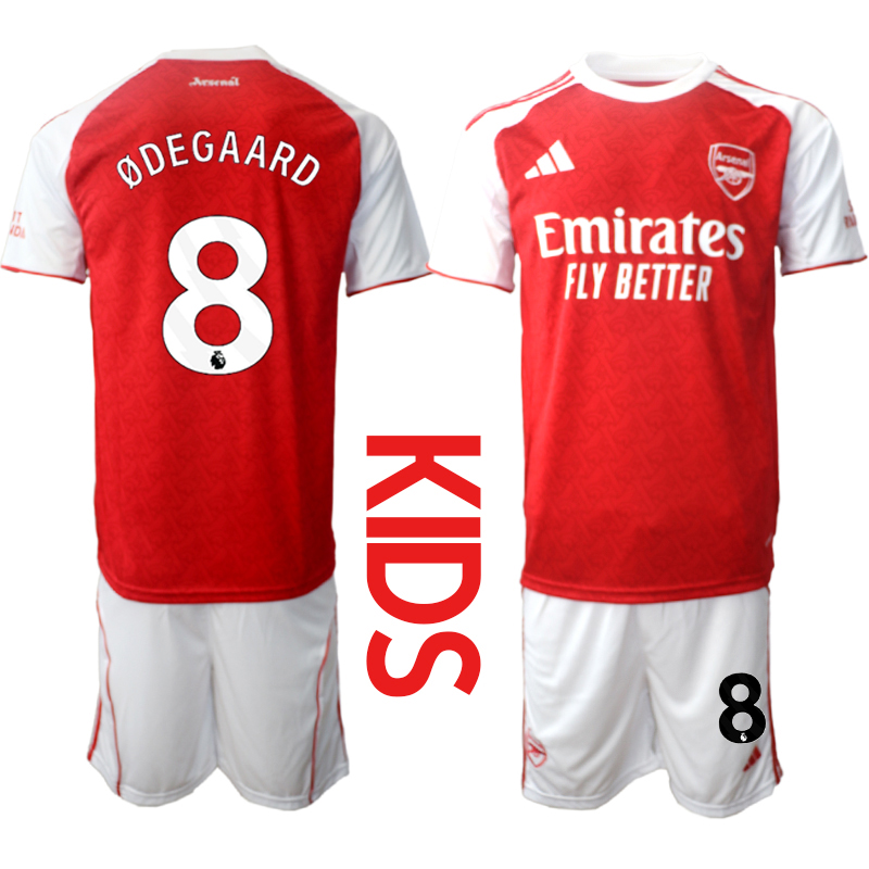 Youth 2025-2026 Club Arsenal home red #8 Soccer Jersey 01->customized soccer jersey->Custom Jersey
